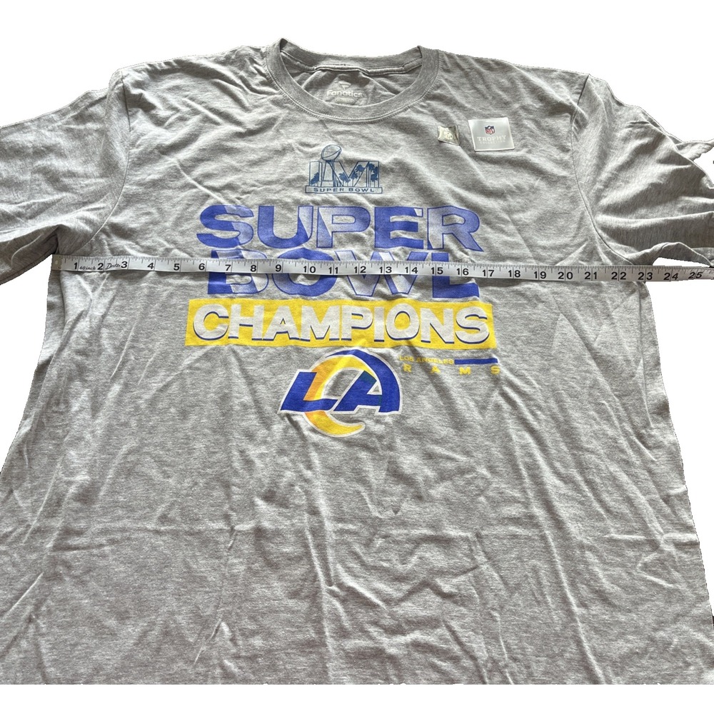 Los Angeles Rams Fanatics Super Bowl LVI Champions T-Shirt Size X-LARGE XL NWT - Picture 4 of 6